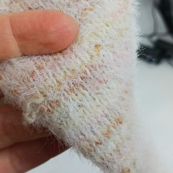 Sincerely Jules Sweater Pink Fuzzy High Neck Semi Cropped Womens Size S - Picture 6 of 8